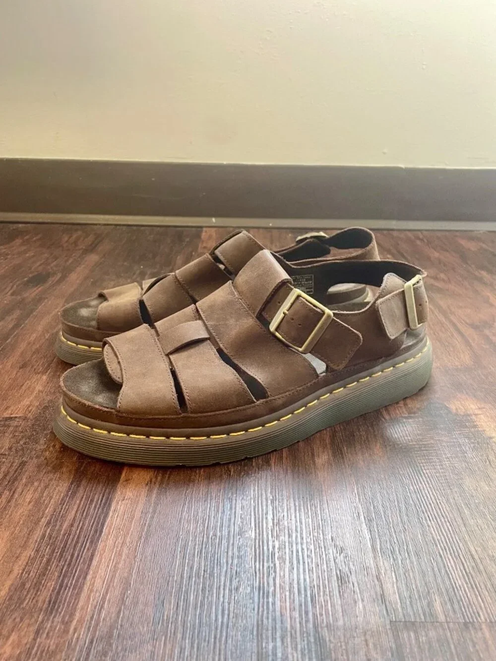 Dr. Martens Flash Fisherman Sandals in Brown Leather Men's Size 11